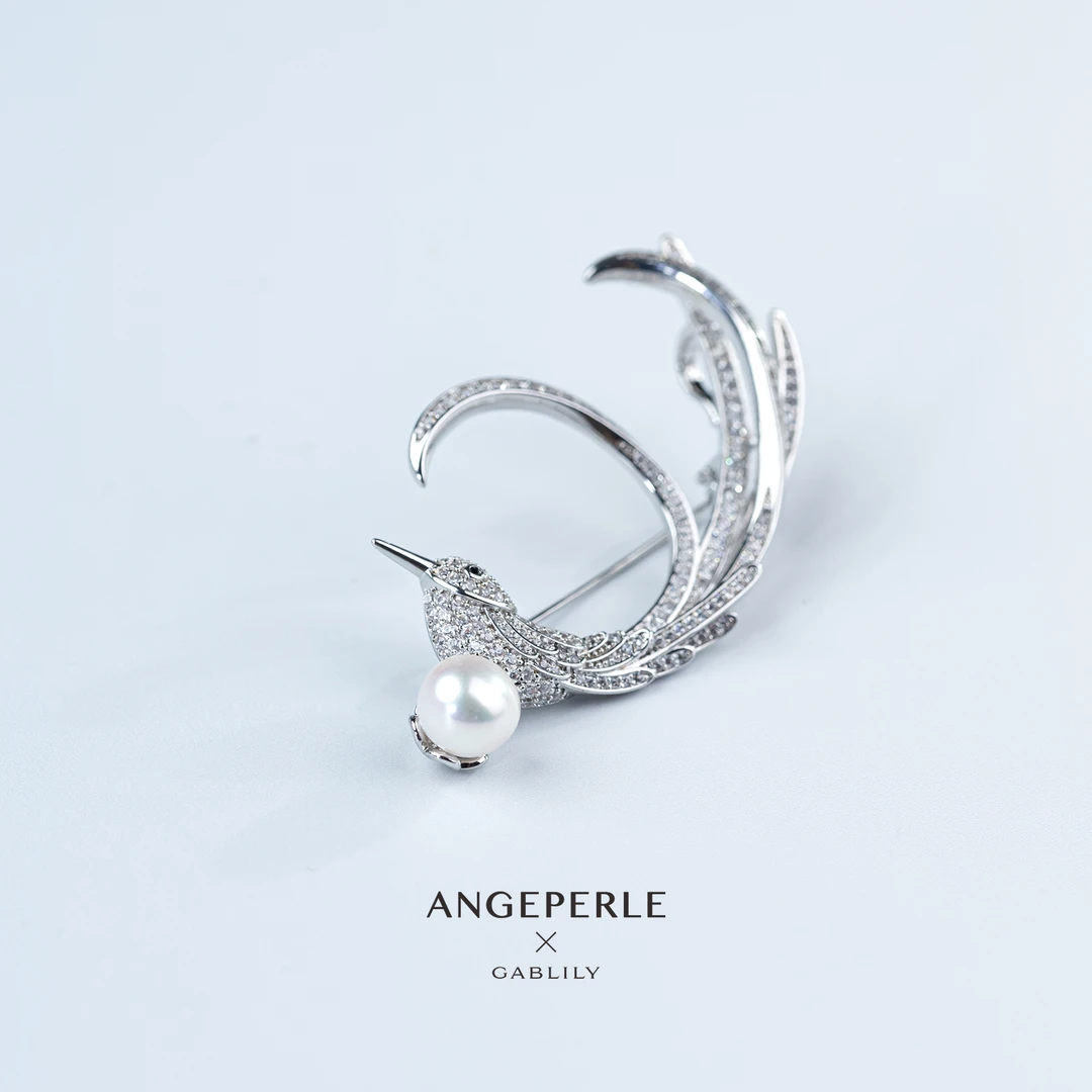 【泉腾腾】天使之泪 淡水珍珠无核胸针-合金胸针扣8-9mm 时尚经典款