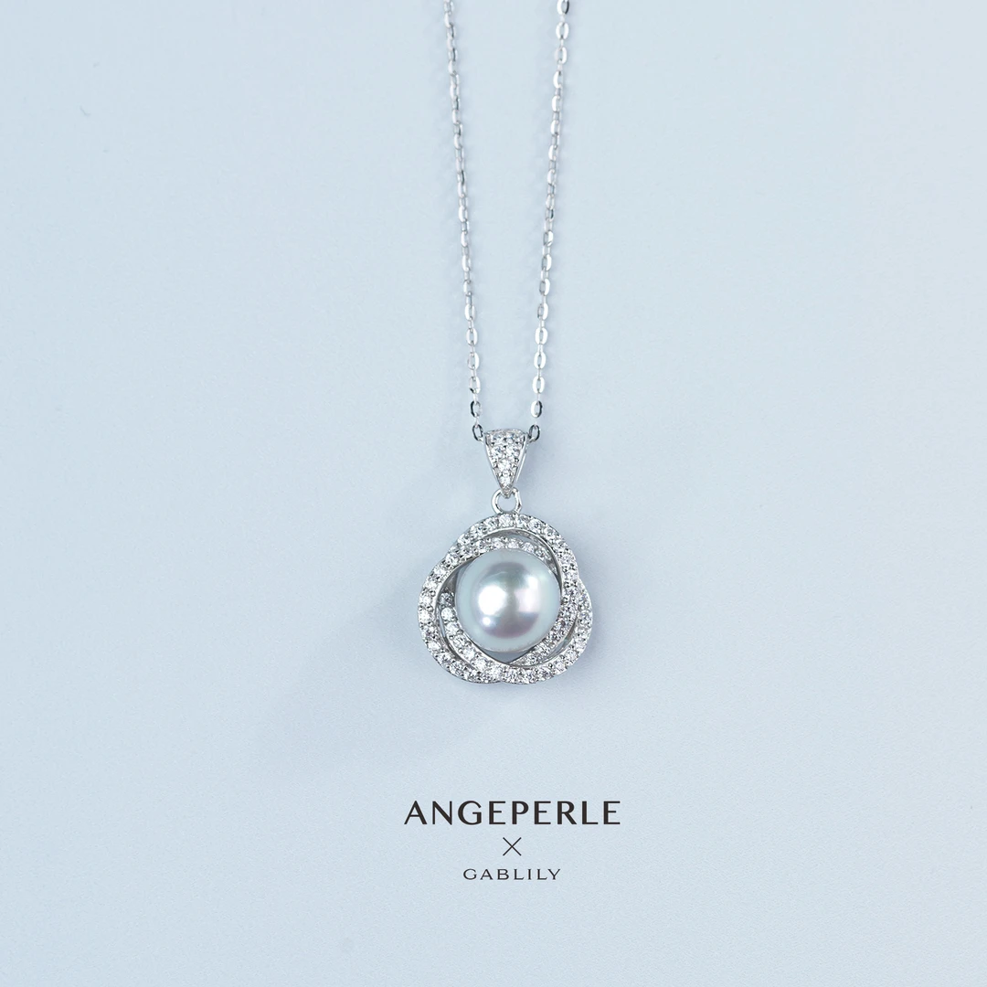 【小美专属】天使之泪海水Akoya真多麻色珍珠 S925银吊坠 8-9mm经典