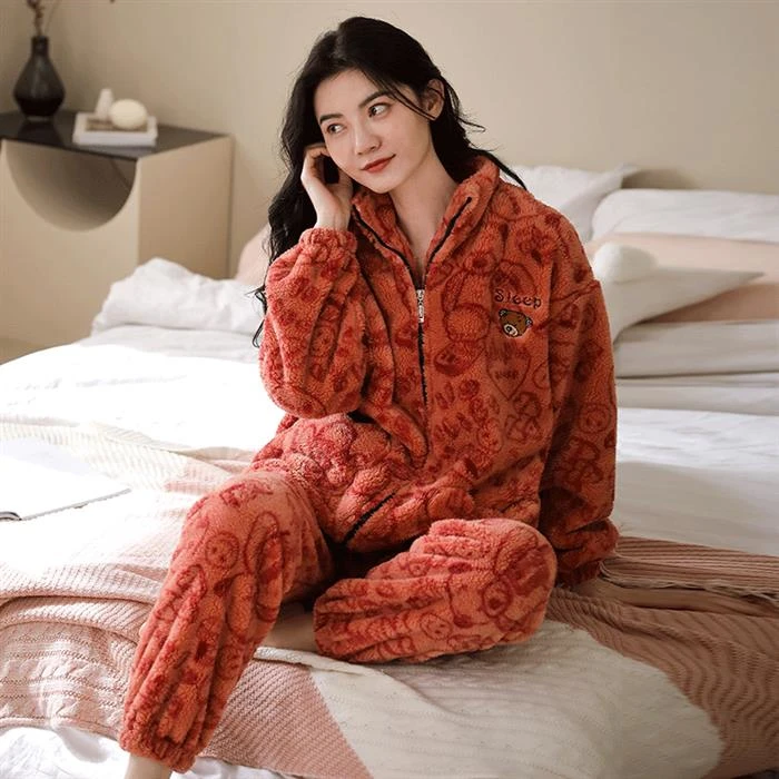 绒布造福鸟加厚加绒女士长袖保暖冬款冬天情侣韩版宽松秋冬季