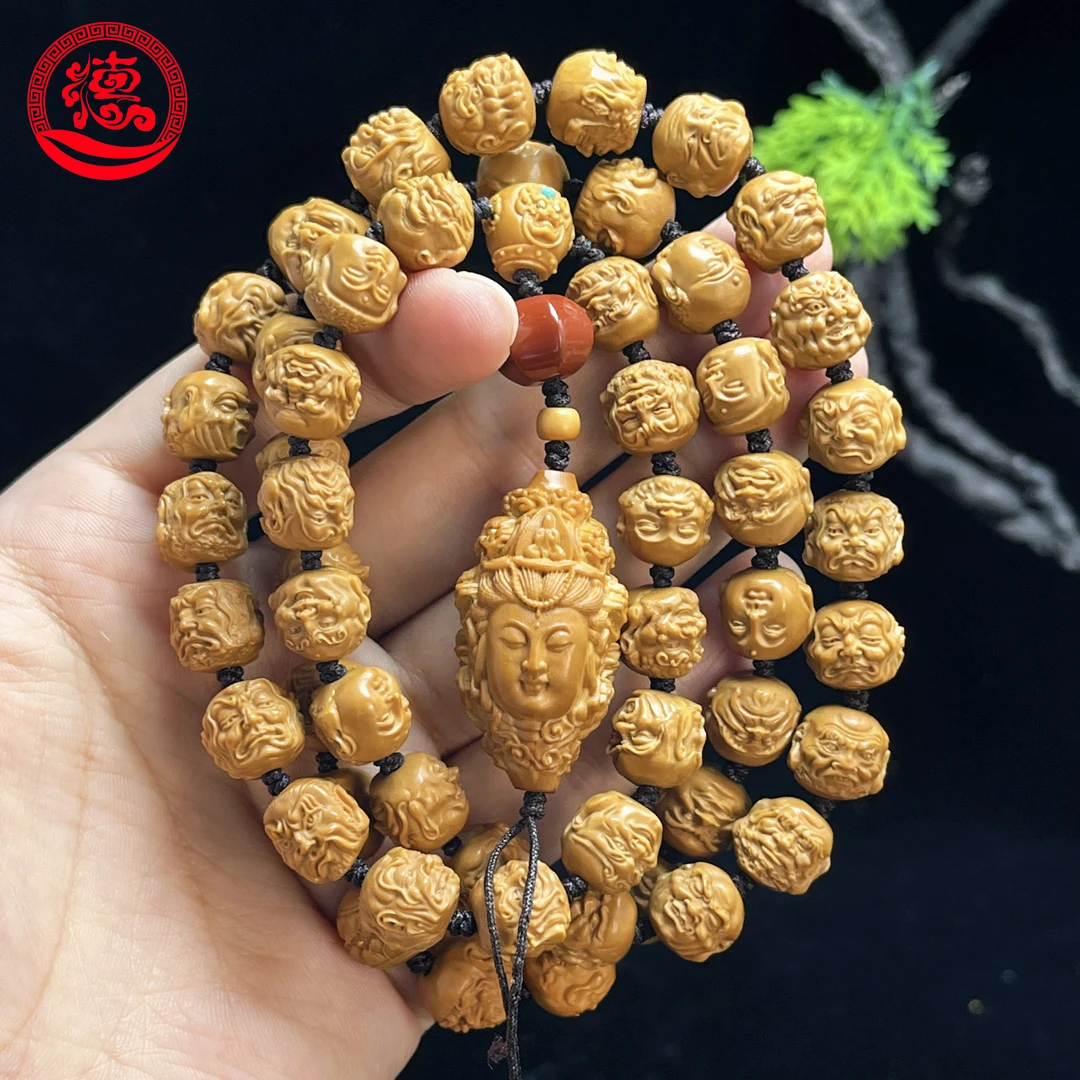 猴头核桃 1.1 108罗汉（镶嵌）三通 脖挂