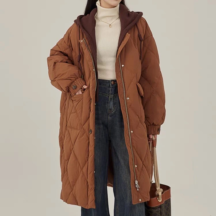 露韵诗羽绒服宽松阔版258187长款羽绒服