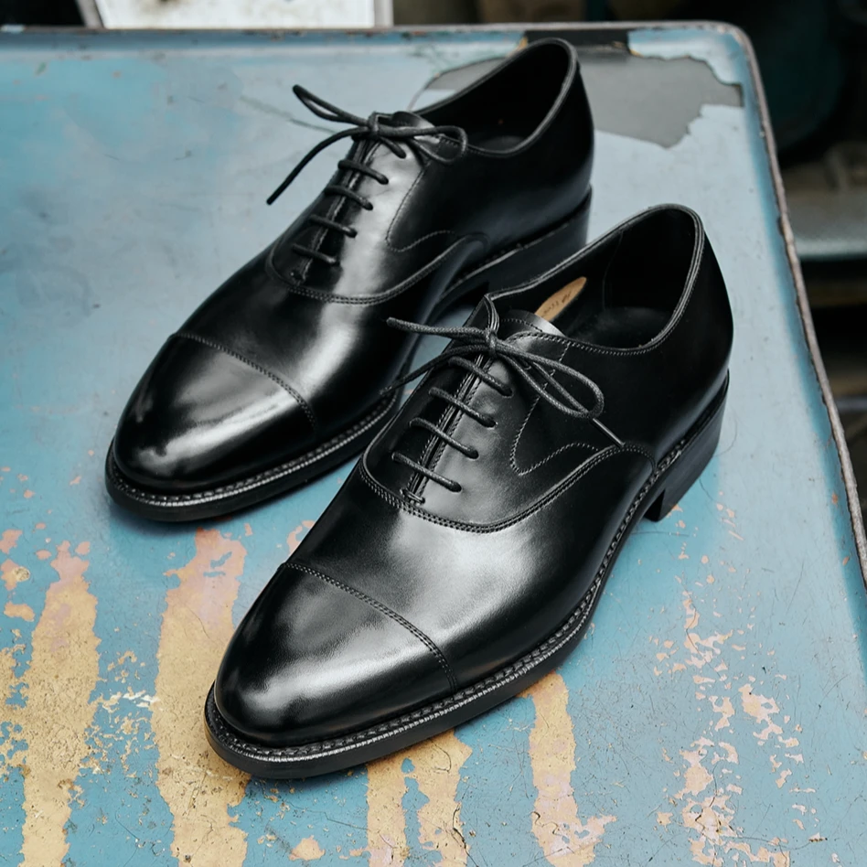 玩儿·CAP TOE 德国万哈梅Box Calf 正装绅士小牛皮面五孔牛津鞋