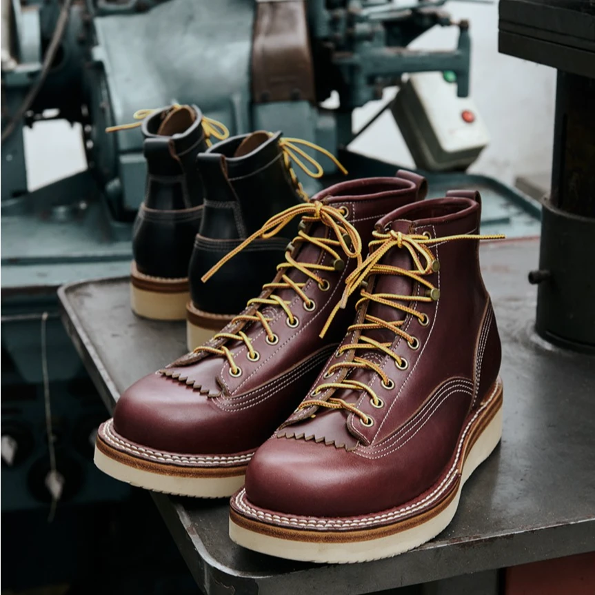 玩儿·Lineman Boots美国Horween CXL牛皮 短脸工装靴