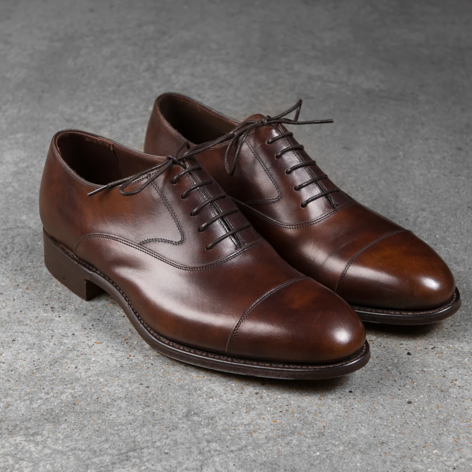 玩儿！英产新款！现货！Falsgrave棕色经典三接头牛津鞋男土皮鞋