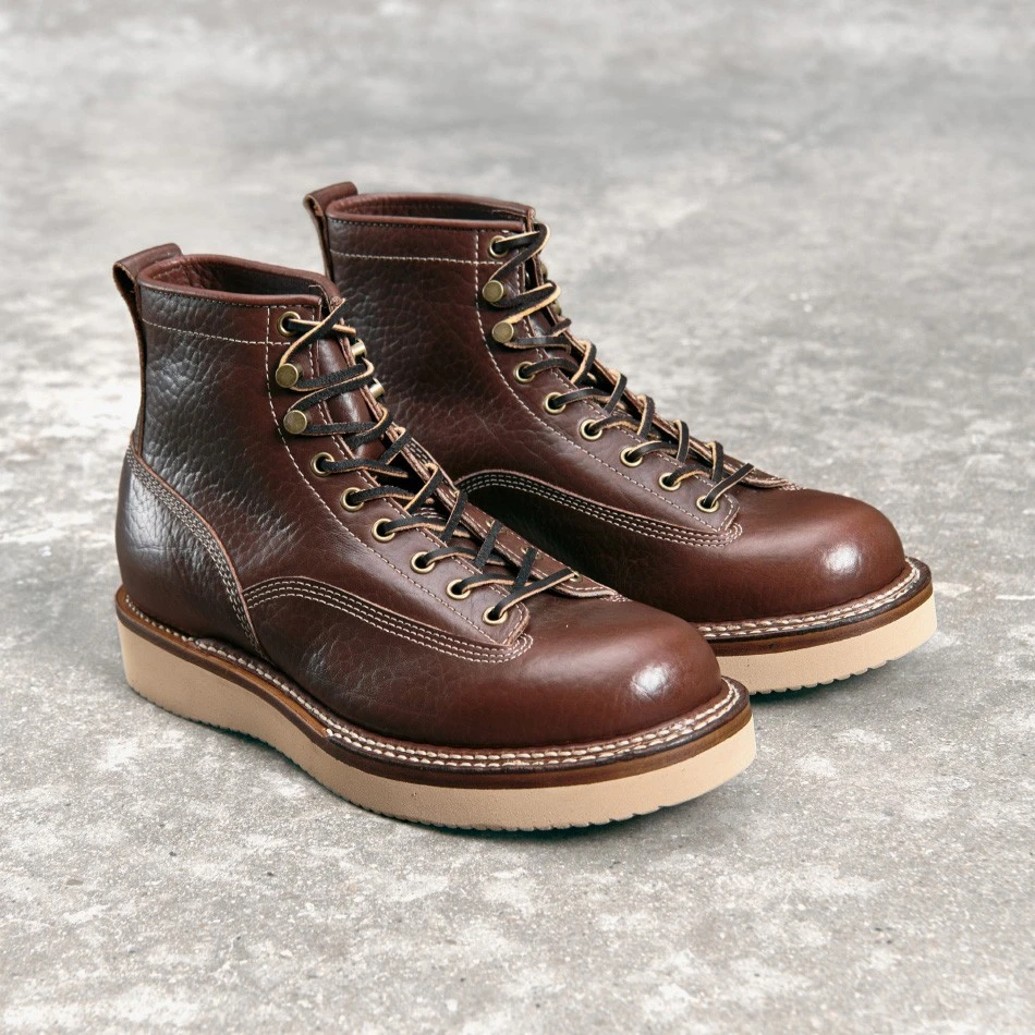 （现货）玩儿LinemanBootsHORWEEN嘢牛皮CXL阿美咔叽复古短脸工装靴