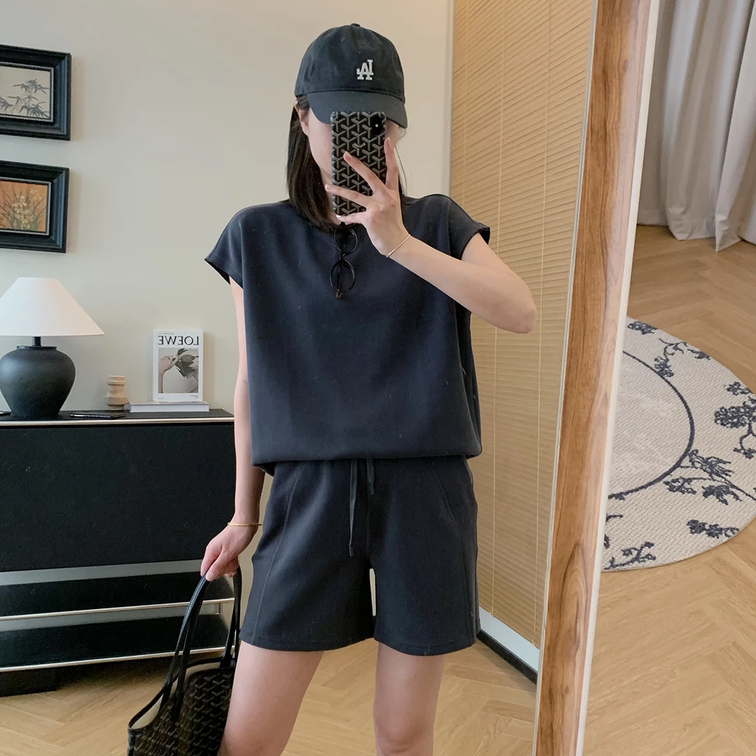 大叮自制清仓【高端线】砂洗兰精莫代尔裸感休闲落肩无袖T恤！S5006