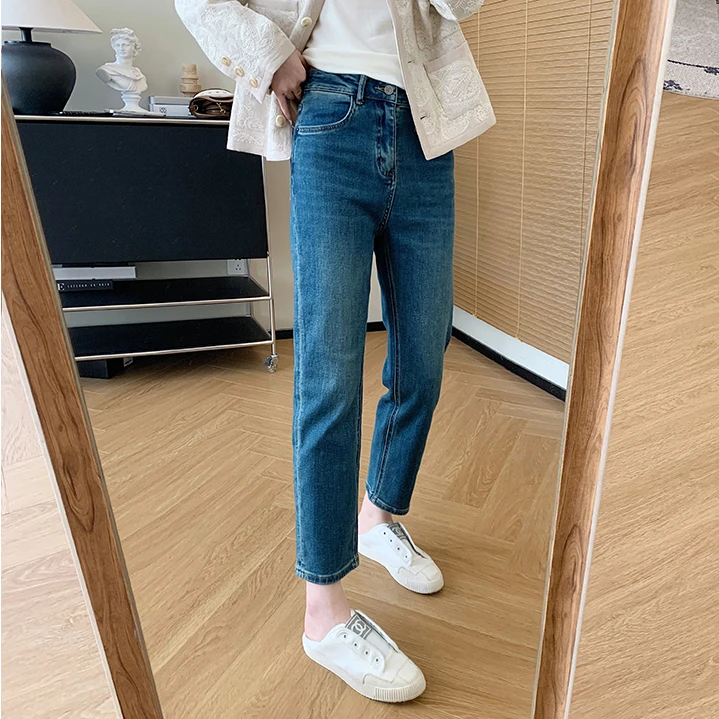 大叮自制清仓！高弹修腿显瘦小个子九分牛仔裤！K1776