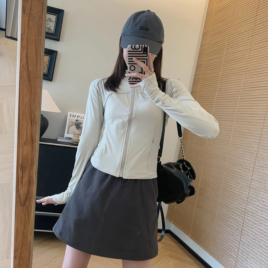 大叮自制清仓！【限量lu】螺纹立裁小蛮腰修身拉链防晒外套！S4982