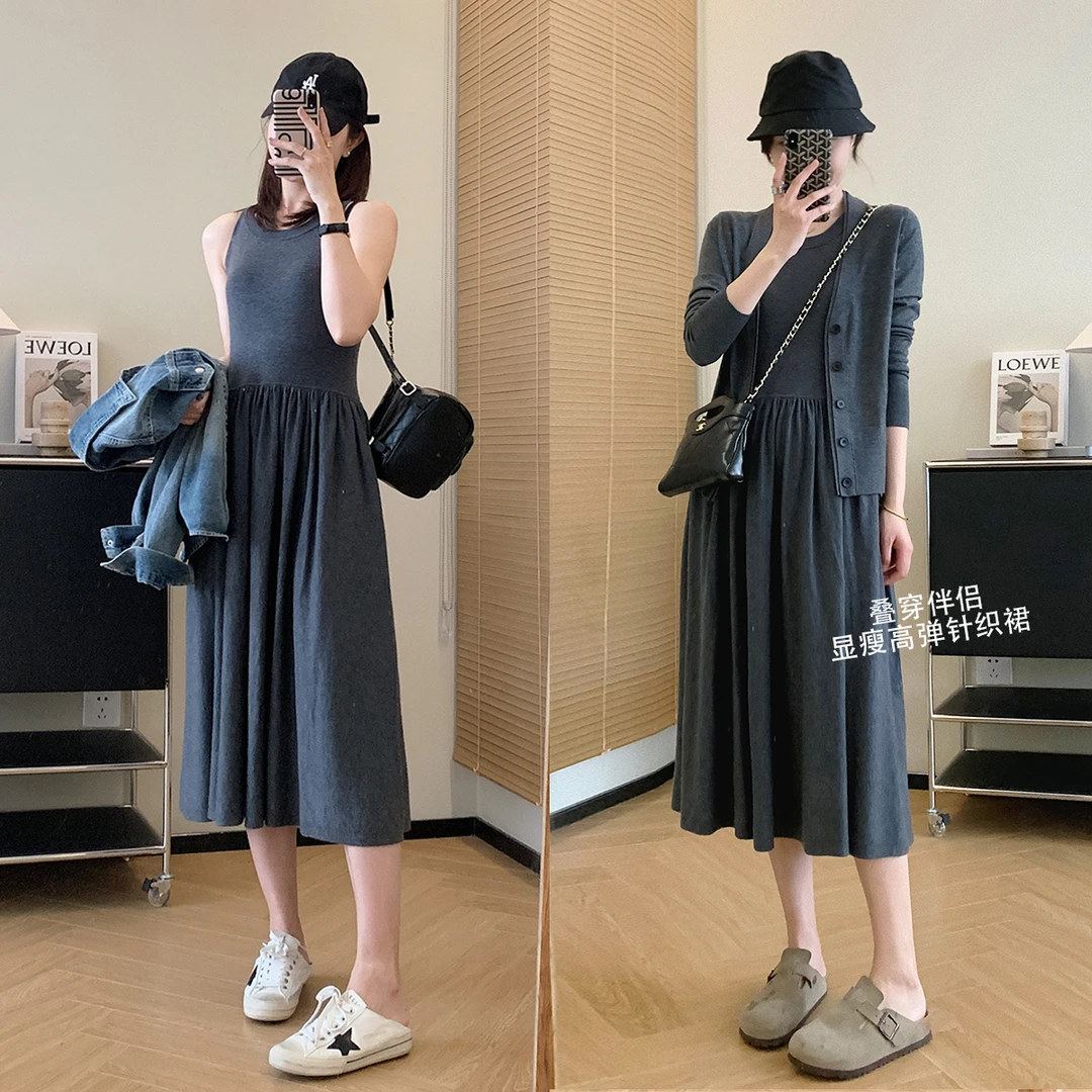 大叮自制 清仓！私服款高克重针织背心连衣裙！L639