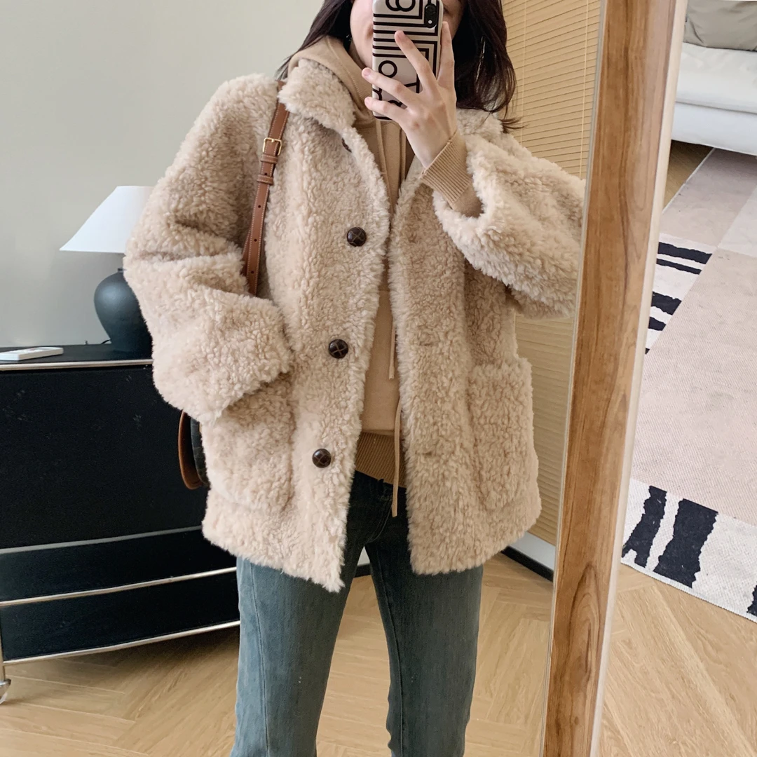 大叮自制  清仓！全羊毛复合麂皮绒皮毛一体休闲外套 S4729
