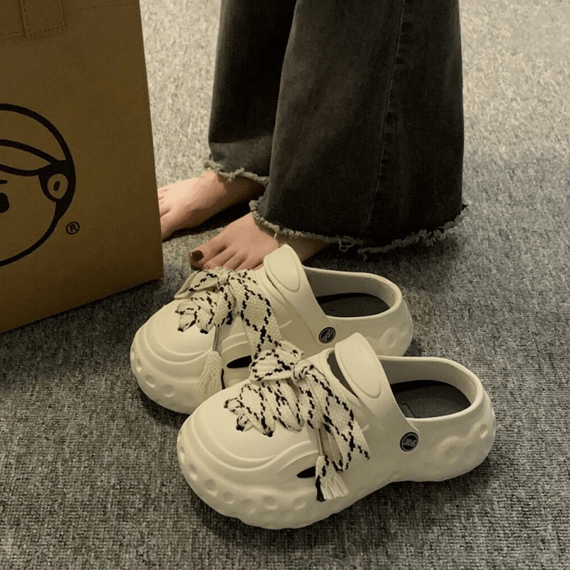 季回力休闲diy洞洞鞋外穿户外EVA凉拖鞋女士潮流好看拖鞋女厚底拖
