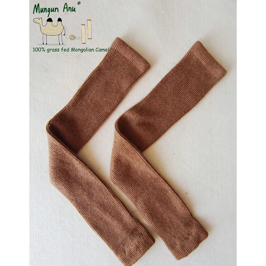 mungun anu/蒙亘阿娜100%驼绒针织裤腿腿套堆堆袜套长款加厚保暖