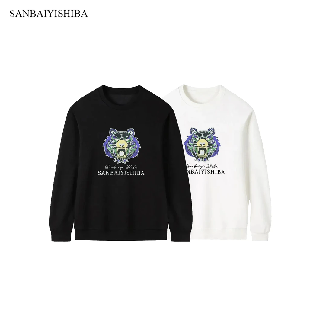 【虎头】SANBAIYISHIBA春季新款卫衣潮牌重磅刺绣百搭男女款