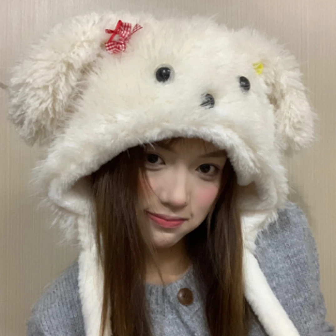 【原创】自制款会动毛茸茸小狗狗耳朵帽子女冬季加厚保暖雷锋帽