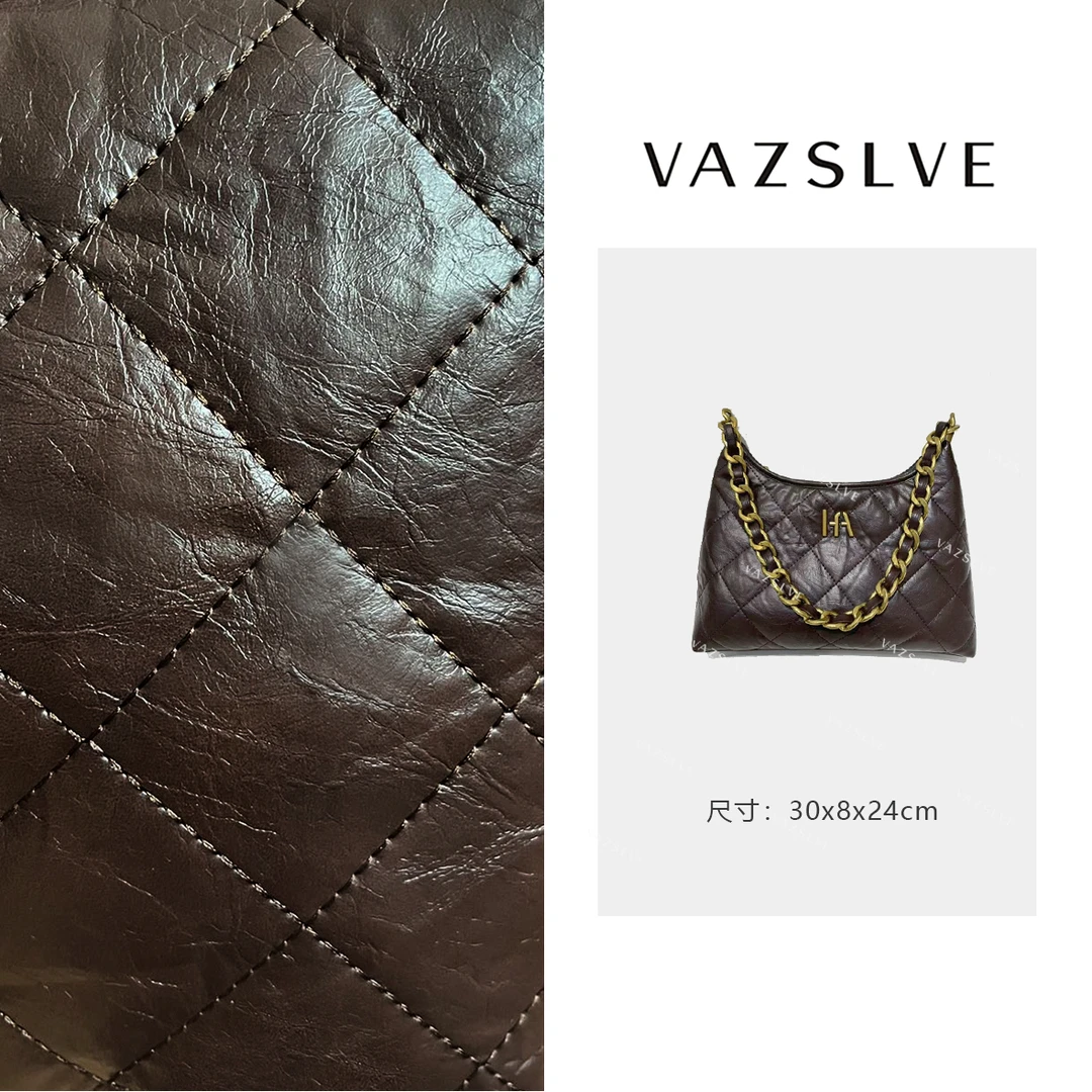 QYX-9628-深咖  RAIN.CUN轻奢小众新款头层牛皮单肩斜跨女包