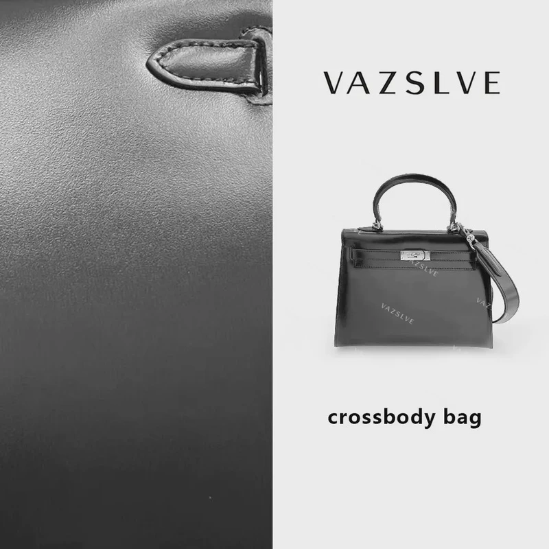 XKY-6822-黑色 25*10*19cm 春夏新款女士百搭斜跨腋下头层皮女包