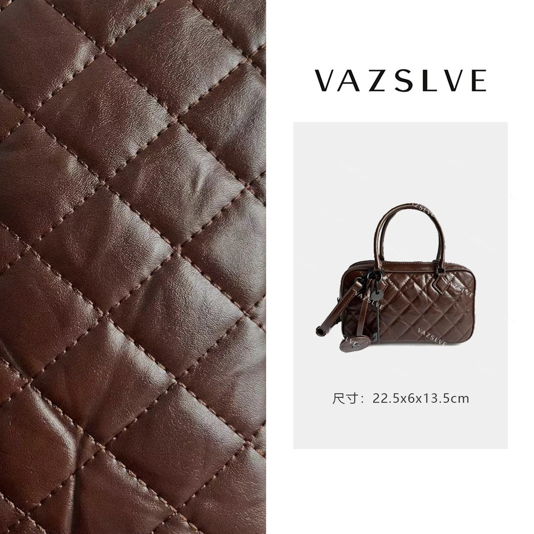 ZT-D7069-手抓牛皮咖 小香风气质条纹设计师韩版斜跨轻奢女包