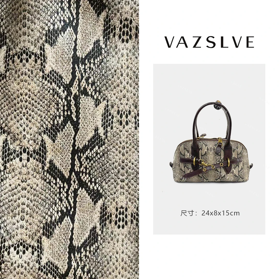 SK-82601-1-杏色/咖啡蛇纹小香风气质条纹设计师韩版斜跨轻奢女包