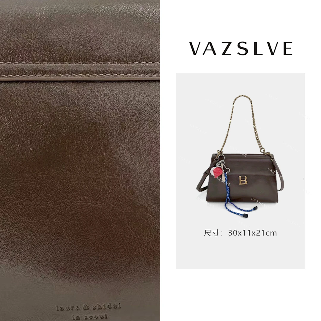 SD-5055-摩卡咖啡  气质条纹设计师韩版斜跨轻奢女包