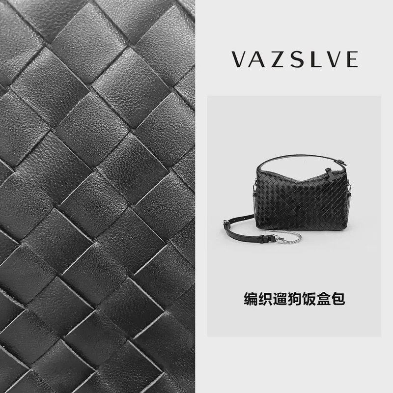 23*16*9cm 原创设计 春夏新款复古真皮轻奢手提包#LZ-6860-黑色