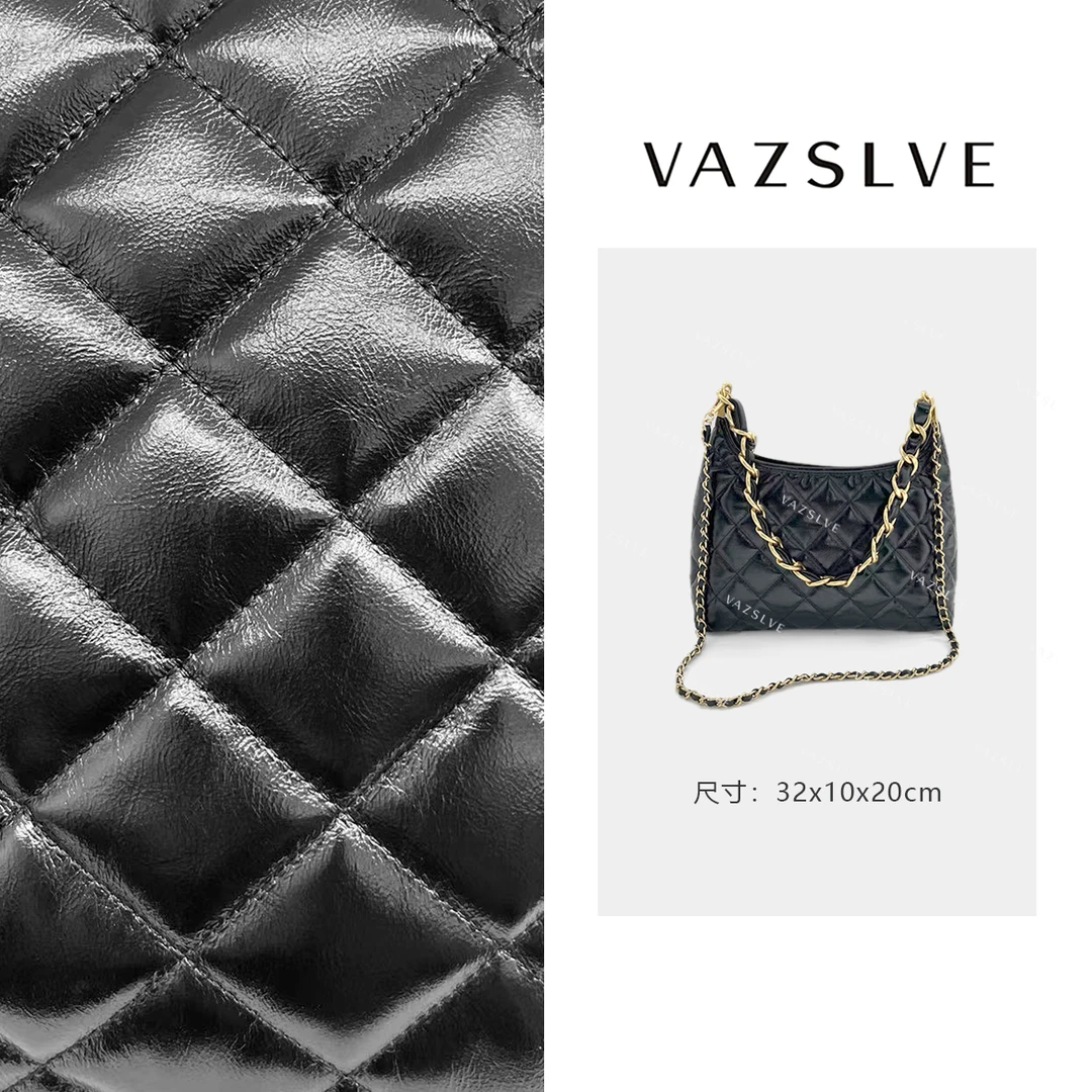 XKY-10021-黑色 秋冬小香风斜跨轻奢HOBO女包