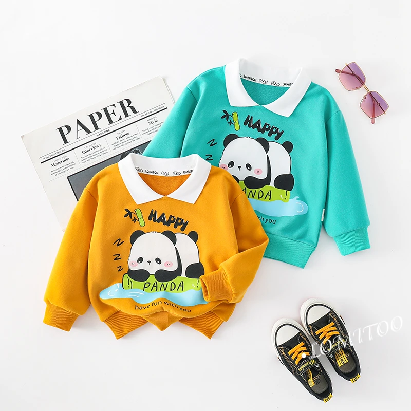 lomitoo/洛米兔4t007儿童春款新款洛米兔熊猫Polo卫衣4T007-1