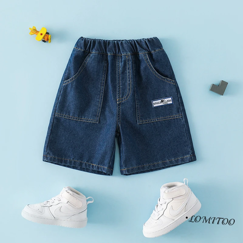 lomitoo/洛米兔2024夏季新款儿童百搭牛仔休闲洋气简约短裤 4K102