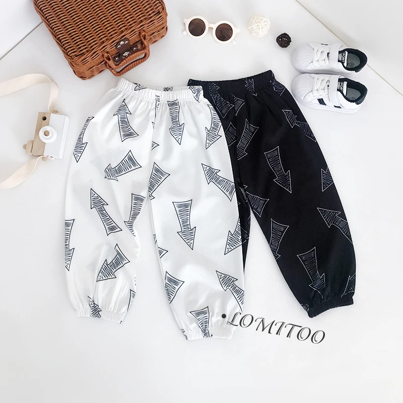 lomitoo/洛米兔2023夏季新款男女童防蚊裤 印花薄款儿童长裤8338
