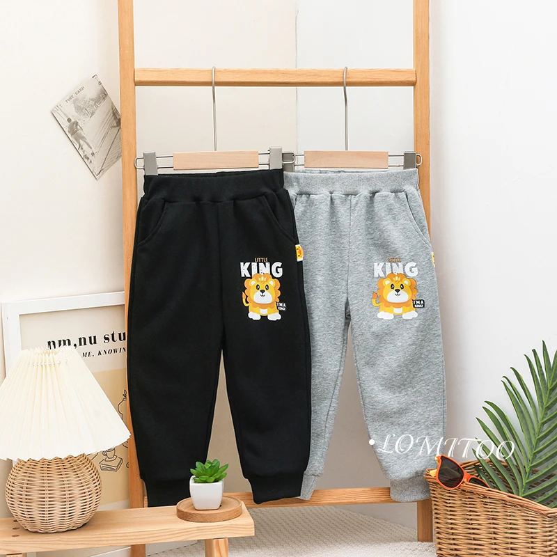 lomitoo/洛米兔2025春季新款字母小狮子卫裤8053-1