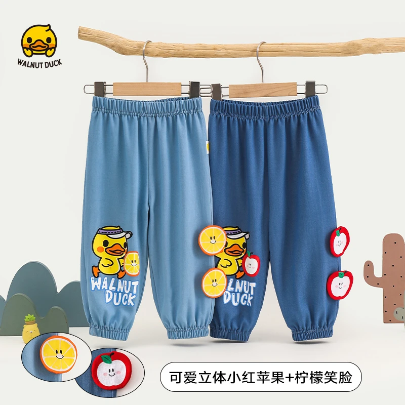 2024夏季新款宝宝薄款立体橙心平安果鸭防蚊裤4K176