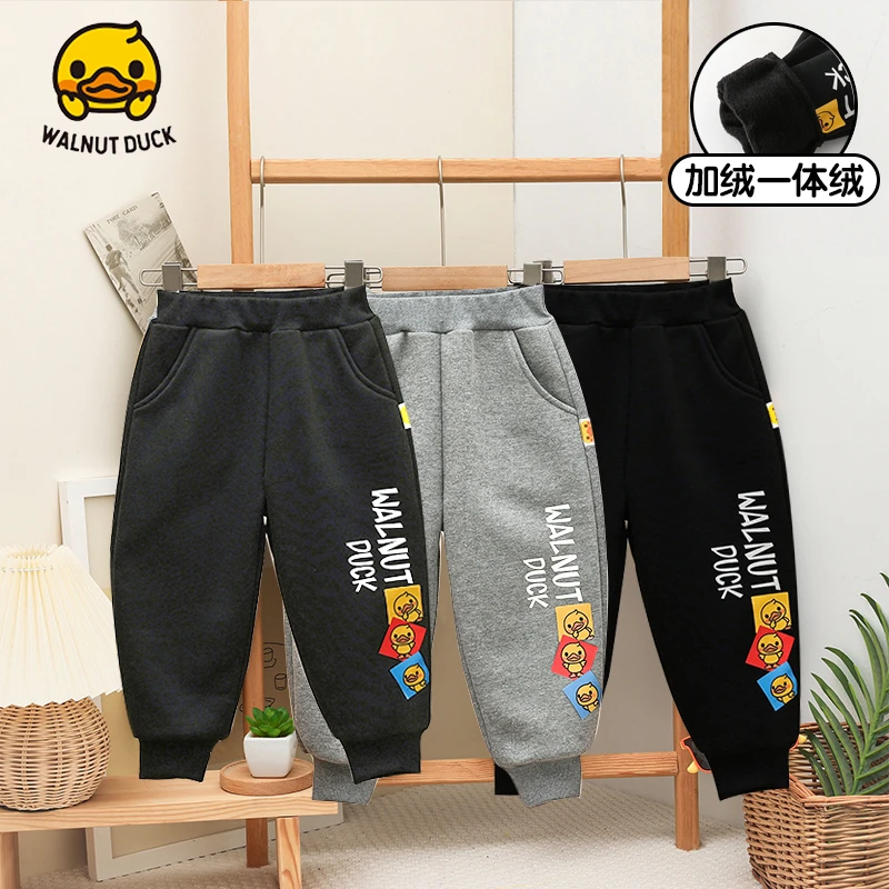 WALNUTDUCK2023儿童冬季新款方块快乐鸭加绒卫裤2571-1