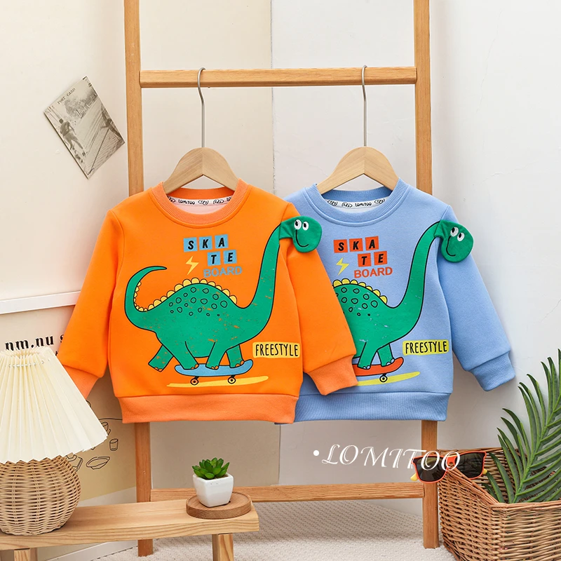 lomitoo/洛米兔2024秋季新款潮童时尚大恐龙卫衣9098