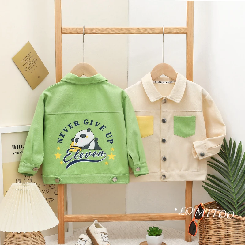 2024春季新款小童长袖时尚洋气春秋款帅气工装外套印花卡通9270-1