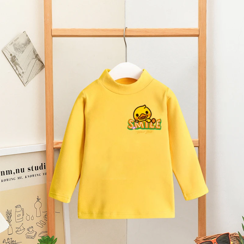 2023秋冬新款男女童德绒上衣  宝宝半高领宝宝上衣5344-1