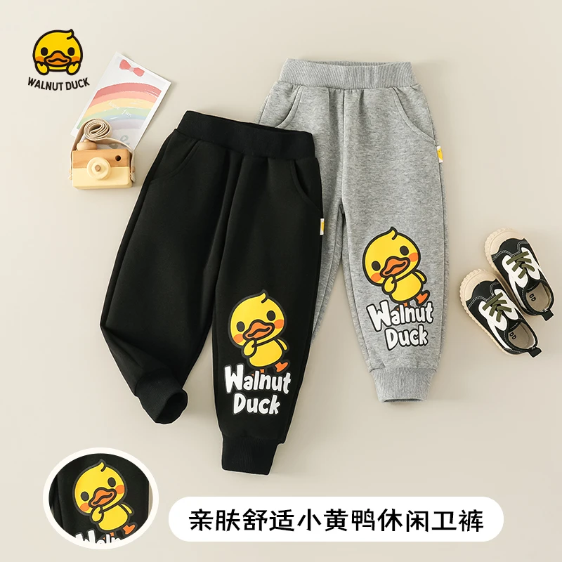 WALNUTDUCK2024秋季新款儿童舒适小黄鸭可爱鸭百搭休闲卫裤4K220