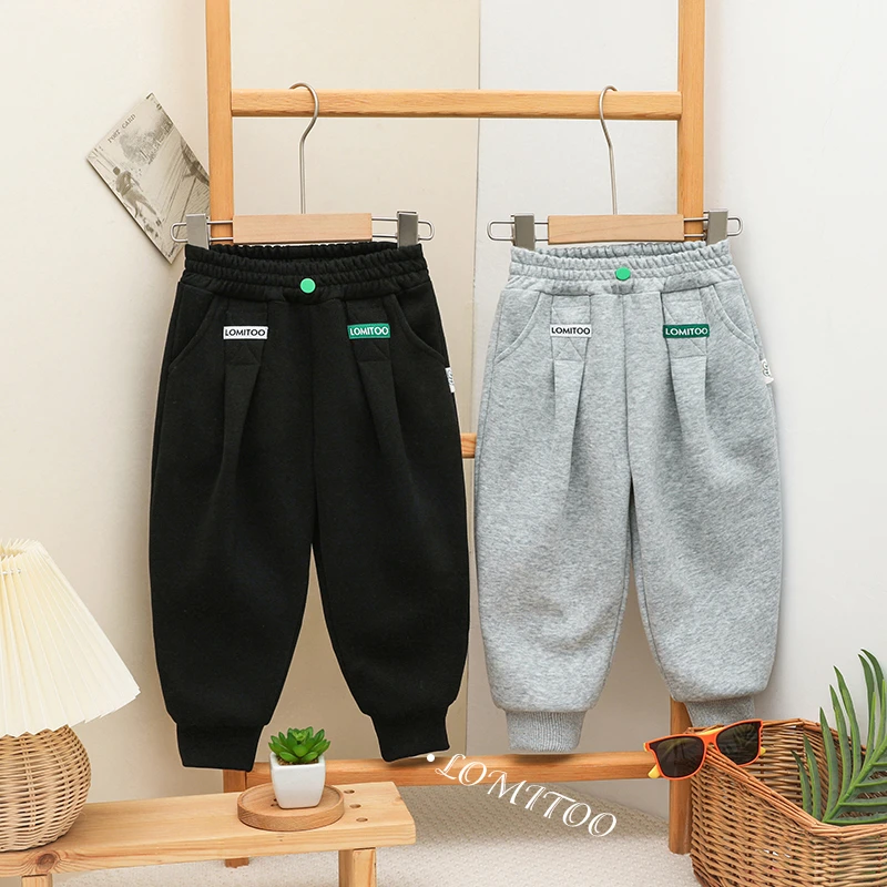 lomitoo/洛米兔2023 秋季新款长裤 纯色捏褶卫裤8039
