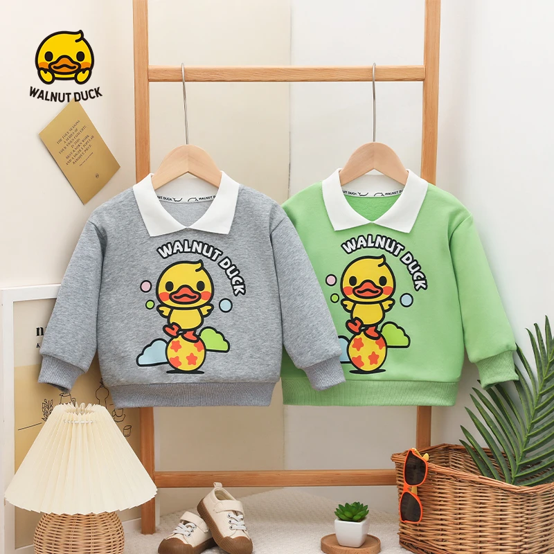 WALNUTDUCK2025春季儿童新款洋气时尚 卡通玩球Polo领卫衣4T006