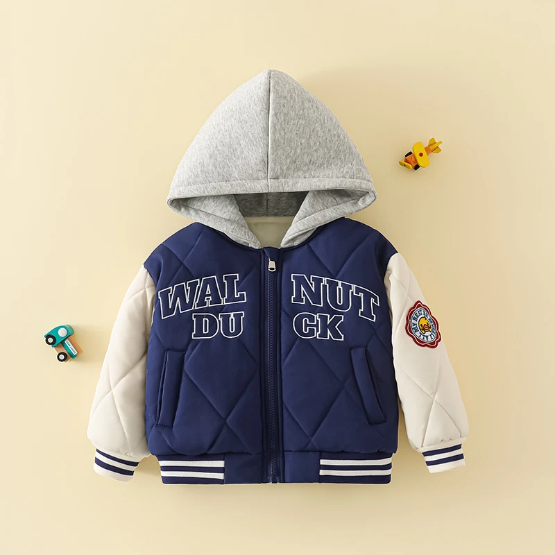 【青青专属】2024冬季新款男女童小黄鸭时尚棉服休闲外套4F020