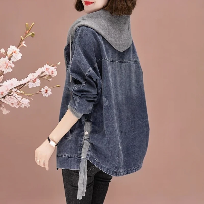 牛仔外套女短款2025春秋季新款韩版宽松大码妈妈装休闲短款上衣服