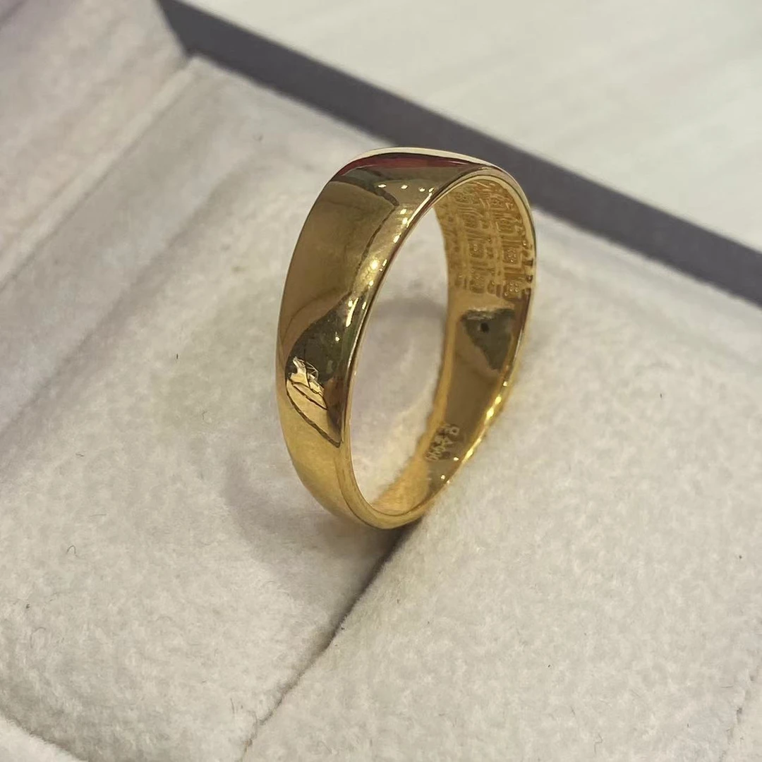 【小林总黄金工厂】足金999光面福字戒指@9710