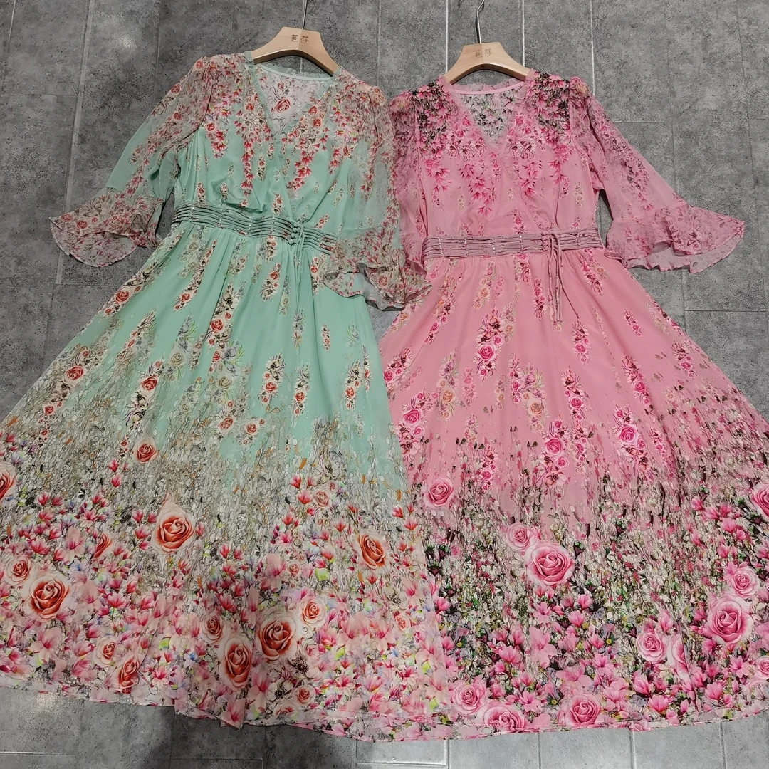 8077芭莎家桑蚕丝连衣裙