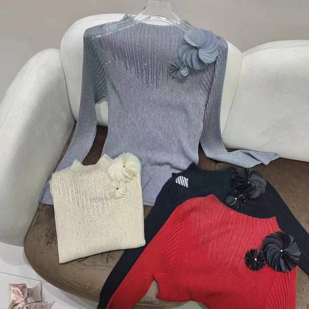 3695芭莎家钩花打底上衣