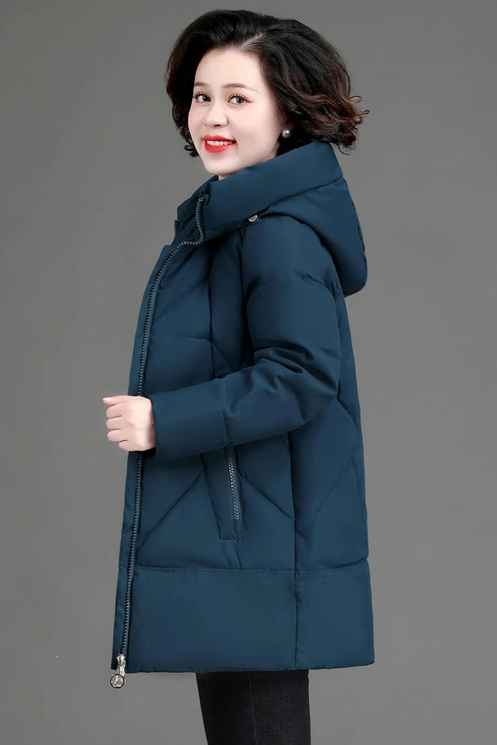 2023新款羽绒棉妈妈冬装袄外套新款洋气中老年女连帽加厚减龄衣羽