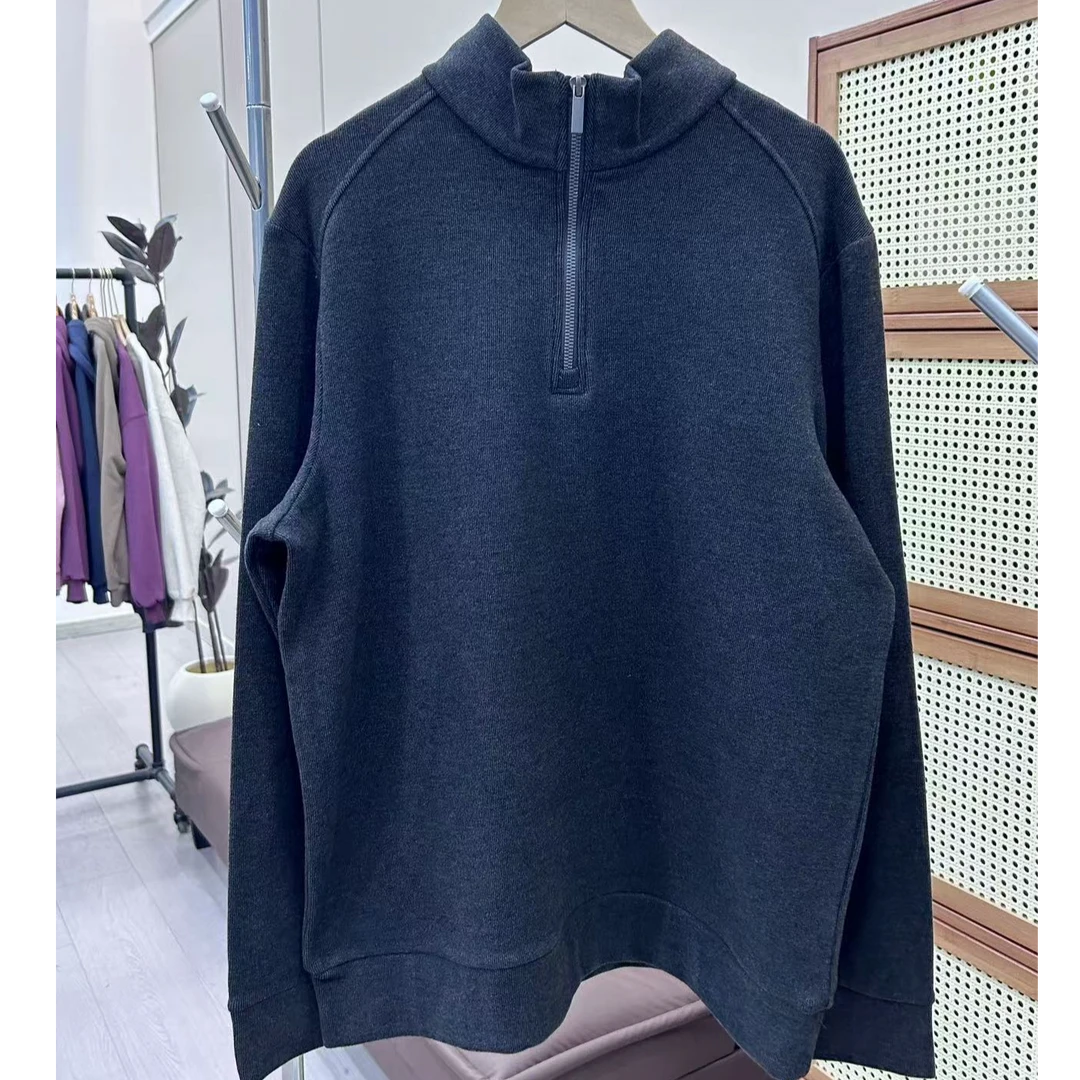 【主播推荐】男女同款半拉链立领打底衫J018