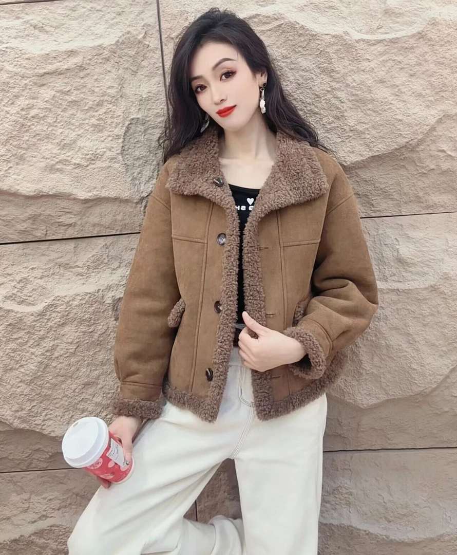 yipinyuxi/依品羽茜海宁正品2024冬季新款时尚颗粒毛毛外套女上衣