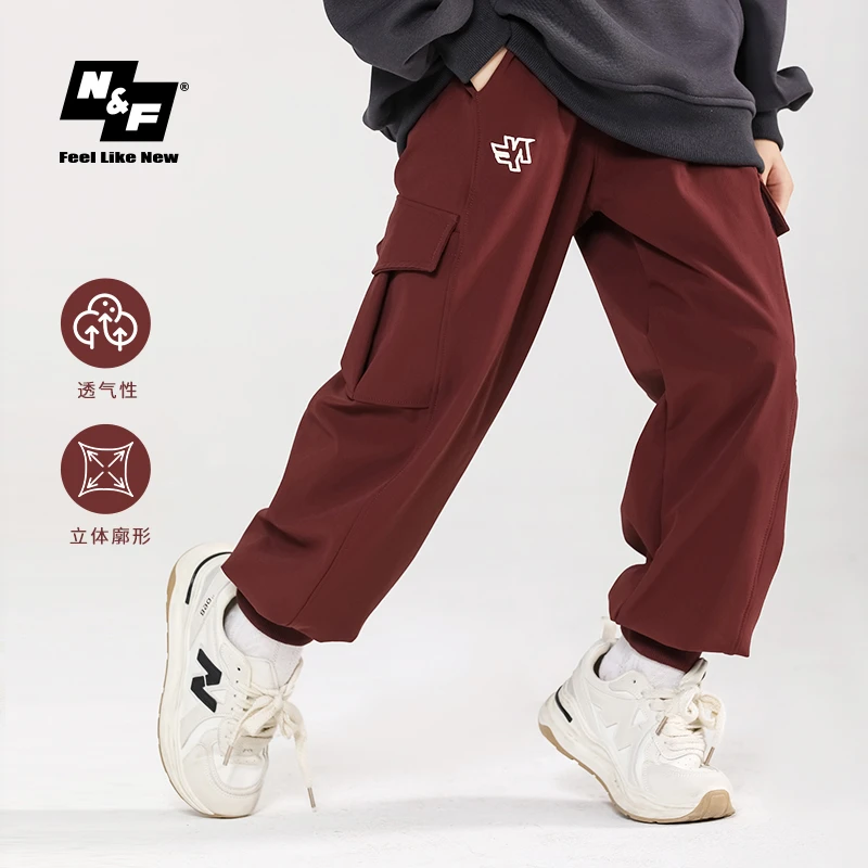 CC20313【无忧】中大童束脚裤秋季儿童大口袋工装裤男女童高腰卫裤