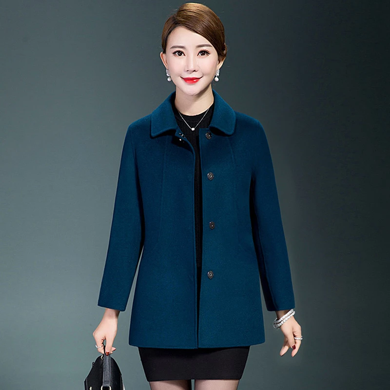 高端呢子外套女2025秋冬新款中老年妈妈气质洋气双面呢毛呢大衣女