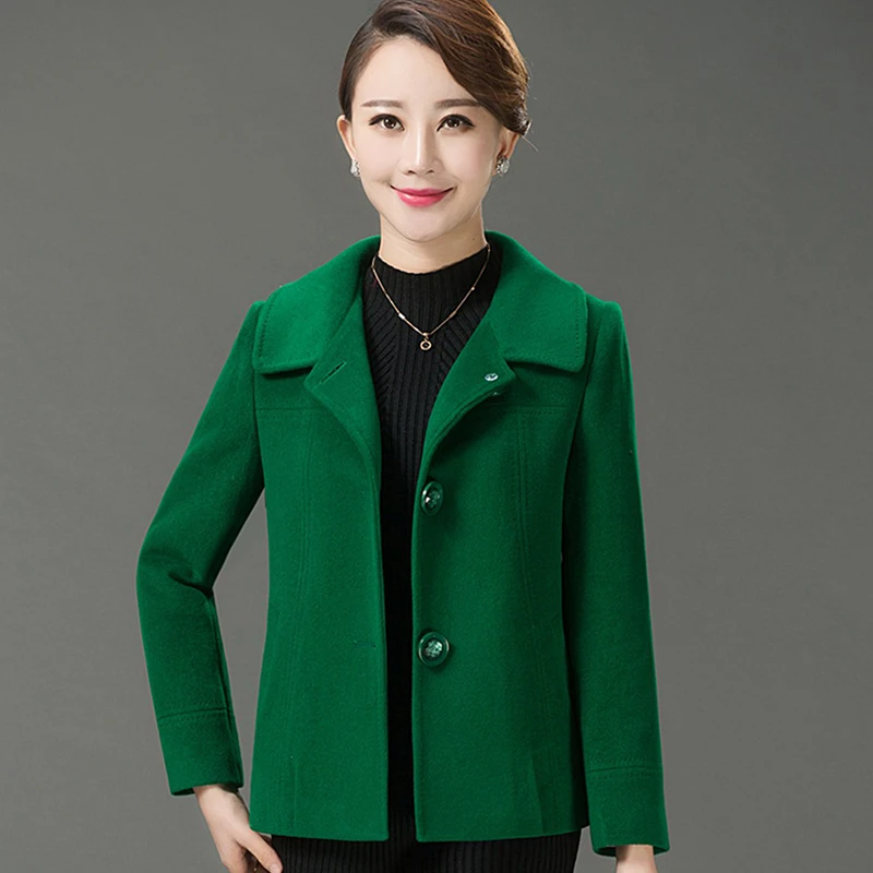 2025秋冬新款短款双面呢羊毛大衣女中年小个子妈妈呢子毛呢外套女
