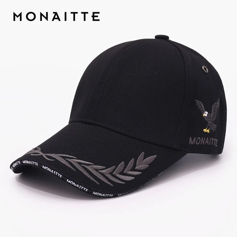 【高品质刺绣时尚棒球帽】蒙奈特秋季黑色新款遮阳硬顶四季鸭舌帽女