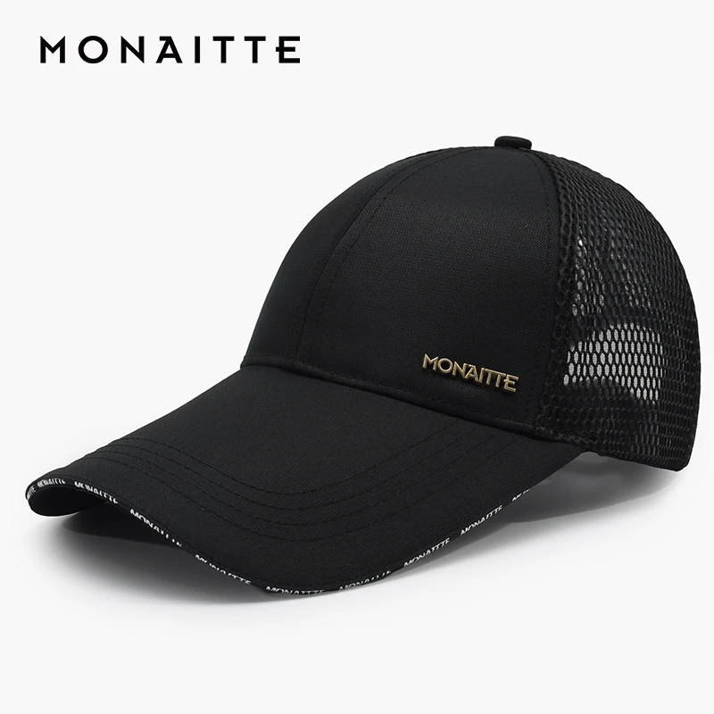 【加长帽檐遮阳帽】蒙奈特帽子男棒球帽夏季网眼透气防晒鸭舌帽女